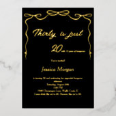 30歳の誕生日招待状(フォイル実在付き) 箔招待状 (正面)