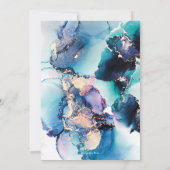 30歳の誕生日招待状 ブルー アブストラクト ウォーターカラー 招待状 (裏面)