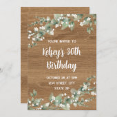 30歳の誕生日招待状 - ラスティックグリーン 招待状 (正面/裏面)