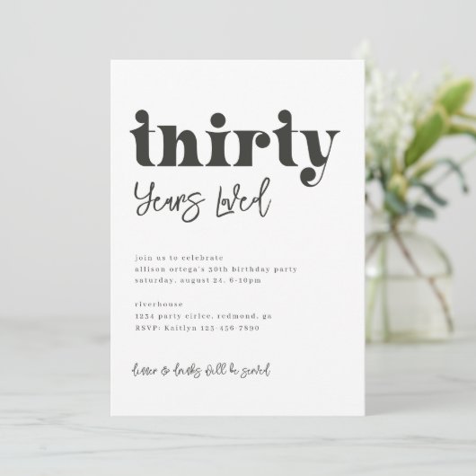 30歳の誕生日招待状 |写真30th誕生日 招待状 (スタンド正面)