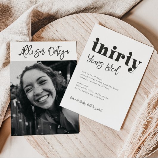 30歳の誕生日招待状 |写真30th誕生日 招待状