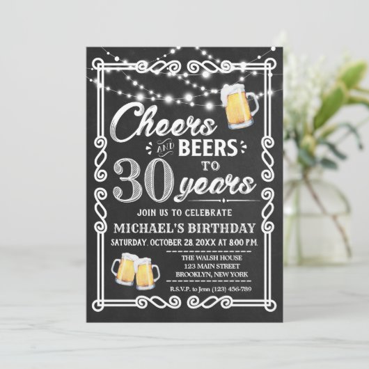 30歳の誕生日招待状 |応援とビール 招待状 (スタンド正面)