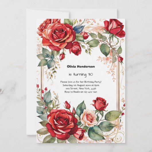 30歳の誕生日招待状 招待状 (正面)