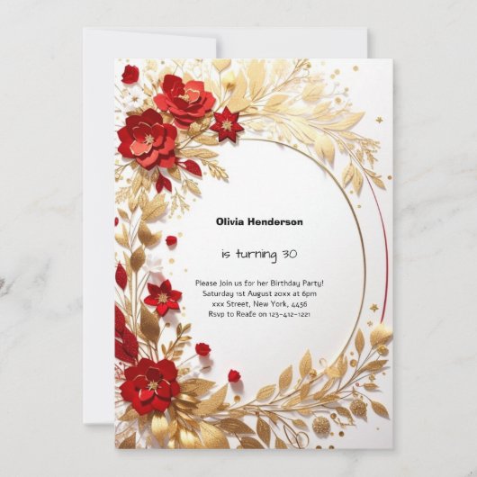 30歳の誕生日招待状 招待状 (正面)