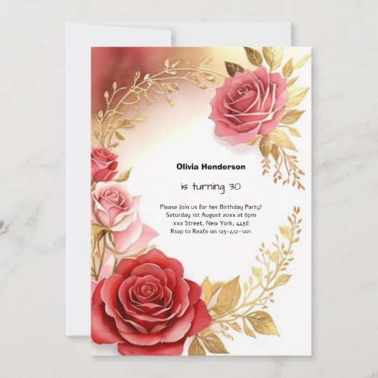 30歳の誕生日招待状 招待状 (正面)