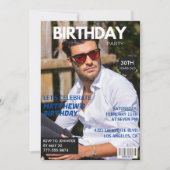 30歳の誕生日招待状 男性 彼 ヒム 雑誌の表紙 招待状 (正面)