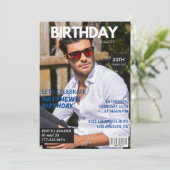 30歳の誕生日招待状 男性 彼 ヒム 雑誌の表紙 招待状 (スタンド正面)