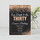 30歳の誕生日招待状。紙吹雪招待状 招待状 (スタンド正面)