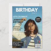 30歳の誕生日招待状 雑誌の表紙 招待状 (正面)