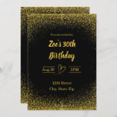 30歳の誕生日招待状- 30歳の金ゴールド | モダン 招待状 (正面/裏面)