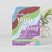 30歳の誕生日招待状、Thirty Flirty & Thriving 招待状 (スタンド正面)