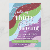 30歳の誕生日招待状、Thirty Flirty & Thriving 招待状 (正面)