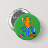 30歳の誕生日猫のお祝い 30年 三十 缶バッジ (正面&裏面)