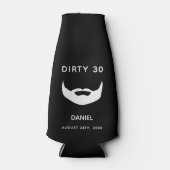 30歳の誕生日白黒ひげ男性おもしろい ボトルクーラー (正面)