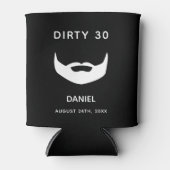 30歳の誕生日白黒ひげ男性おもしろい 缶クーラー (正面)