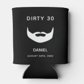 30歳の誕生日白黒ひげ男性おもしろい 缶クーラー (裏面)