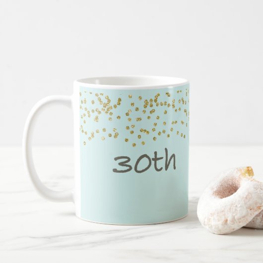 30歳の誕生日紙吹雪 コーヒーマグカップ (ドーナツ)