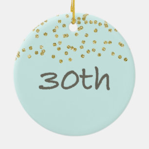 30歳の誕生日紙吹雪 セラミックオーナメント