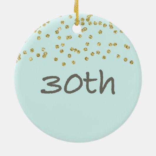 30歳の誕生日紙吹雪 セラミックオーナメント (裏面)