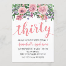 30歳の誕生日素朴フローラ赤面ピンク水色