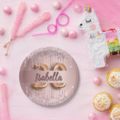 30歳の誕生日赤面ピンクグリッター名 ペーパープレート (パーティー)