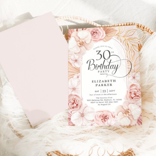 30歳の誕生日赤面フローラ 招待状