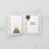 30歳の誕生日金ゴールドとシルバー紙吹雪バルーン カード (内部)