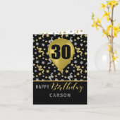 30歳の誕生日金ゴールドとシルバー紙吹雪バルーン カード (黄色い花)