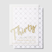 30歳の誕生日金ゴールドスクリプト文字オーバーレイ ベラム紙招待状 (オフセット (招待状))