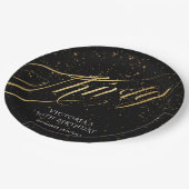 30歳の誕生日金ゴールドブラックスタイリッシュ紙吹雪 ペーパープレート (アングル)