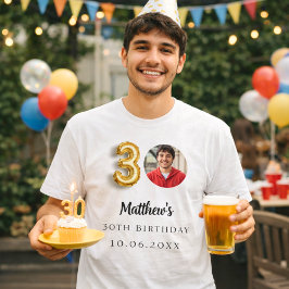 30歳の誕生日金ゴールド写真 Tシャツ
