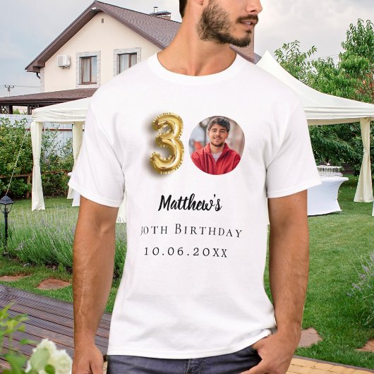 30歳の誕生日金ゴールド写真 Tシャツ