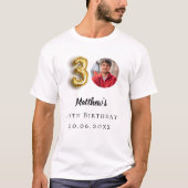 30歳の誕生日金ゴールド写真 Tシャツ (正面)