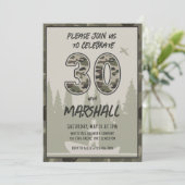 30歳の誕生日魚釣りカモフラージウッドランドフォレスト 招待状 (スタンド正面)