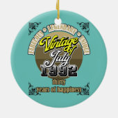 30歳の誕生日1992年7月ヴィンテージ30年 セラミックオーナメント (裏面)
