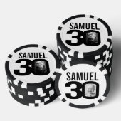 30歳の誕生日2枚カスタムの写真白黒 ポーカーチップ (積み重ね)