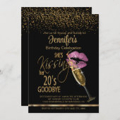 30歳の誕生日20歳キスをするの別れ – ピンク 招待状 (正面/裏面)