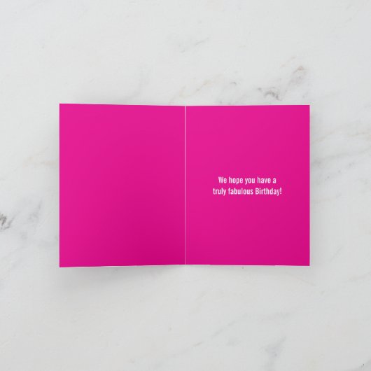 30歳の誕生日3枚の写真ホットピンクとホワイトカード カード (内部)