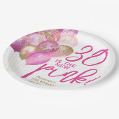 30歳の誕生日30は新しいピンクのパーティー ペーパープレート (アングル)