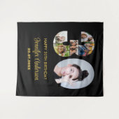 30歳の誕生日30フォトコラージュ黒モダン色 タペストリー (正面(横))