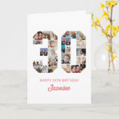 30歳の誕生日30枚フォトコラージュパーソナライズされた カード (黄色い花)