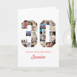 30歳の誕生日30枚フォトコラージュパーソナライズされた カード