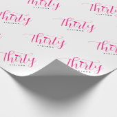 30歳の誕生日30歳になるピンクの文字 ラッピングペーパー (角)