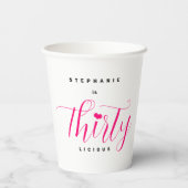 30歳の誕生日30歳になるピンクの文字 紙コップ (裏面)