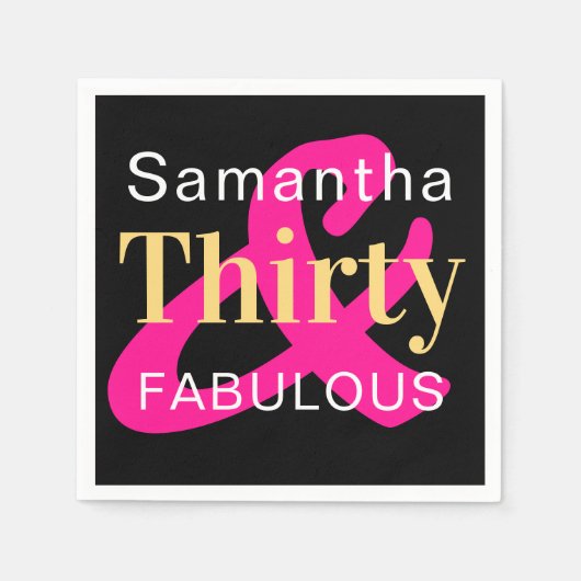 30歳の誕生日30歳のパーソナライズされた素晴らしいパーティー スタンダードカクテルナプキン (正面)