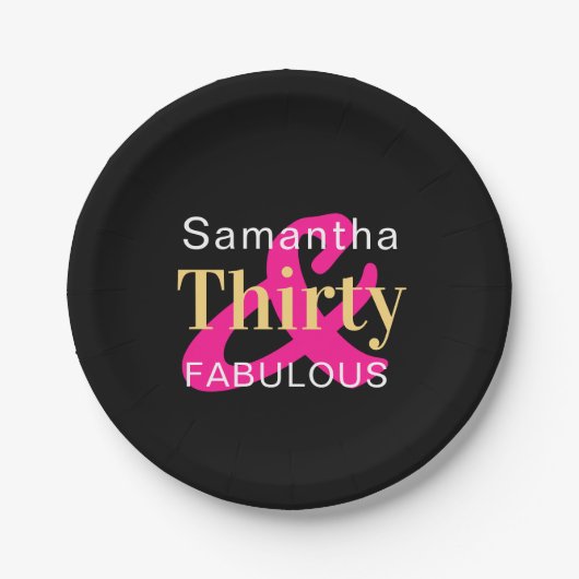 30歳の誕生日30歳のパーソナライズされた素晴らしいパーティー ペーパープレート (正面)