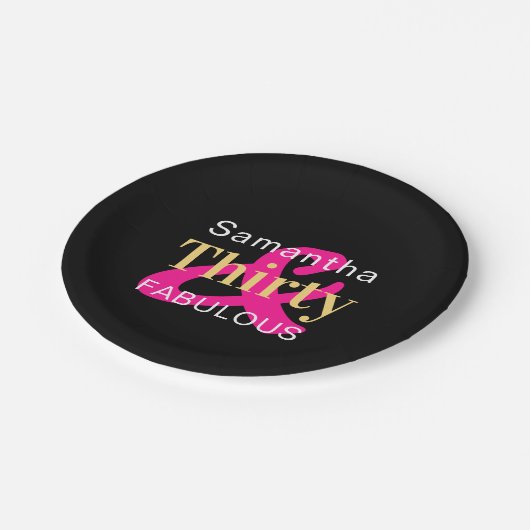 30歳の誕生日30歳のパーソナライズされた素晴らしいパーティー ペーパープレート (アングル)