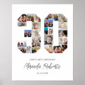30歳の誕生日30歳の写真カスタムコラージュ ポスター (正面)