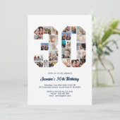 30歳の誕生日30歳の写真カスタムコラージュ 招待状 (スタンド正面)
