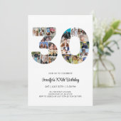 30歳の誕生日30歳の写真カスタムコラージュ 招待状 (スタンド正面)